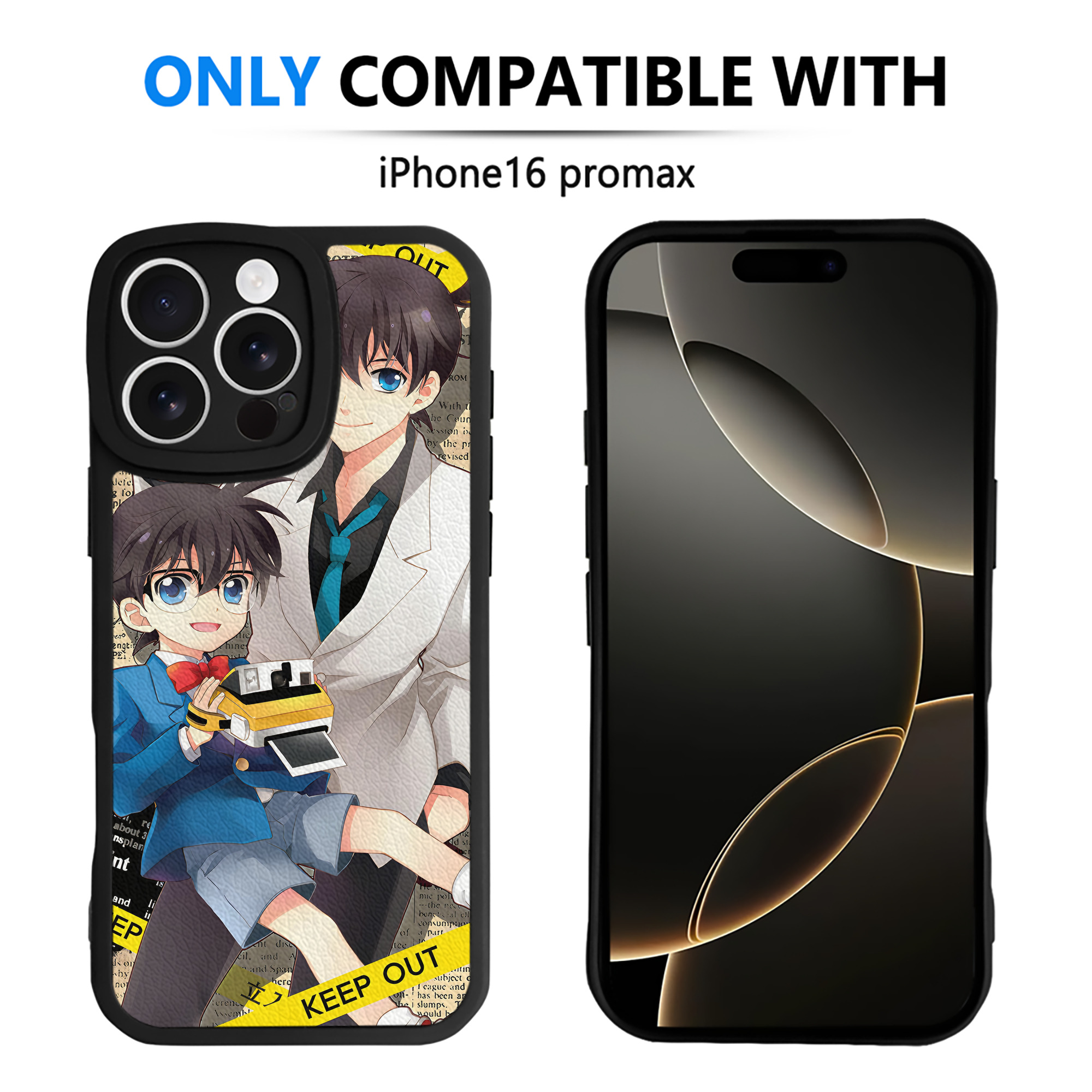 （画像用） 名探偵コナン Detective Conan 【iPhone 16シリーズ対応】シリコンスマホケース（レザー調） 材質：シリコン